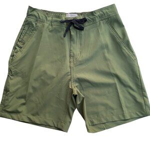 Trunks Surf & Swim Co Mens Multi Purpose Short 6.5 in Sz S Army Green Jacquard